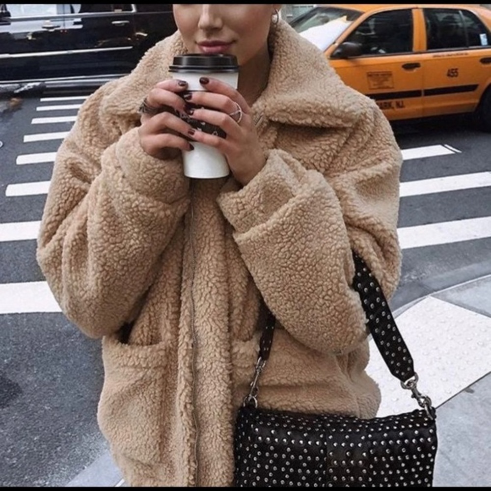 NWT I AM GIA Pixie Sherpa Teddy Coat in Caramel - XS